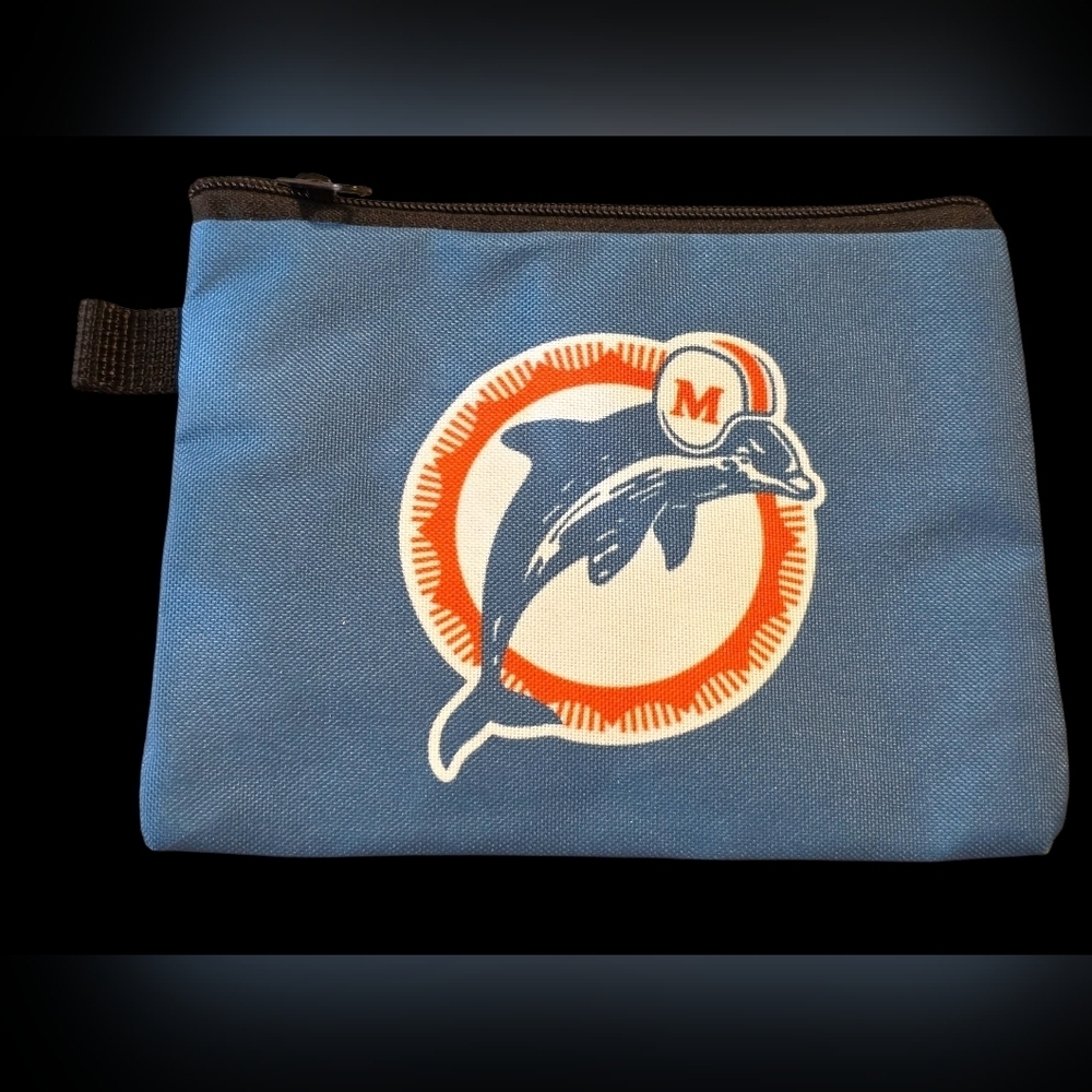 Miami Dolphins Zip Pouch | Small Wallet Bag Charm (5.5" x 4")